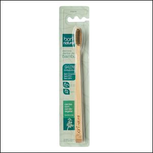 Escova dental de bambu com cerdas de carvão ativado, Boni Natural - Amazon