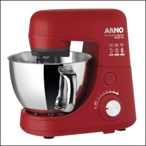 Batedeira Planetária Deluxe Inox SX72 8 Velocidade 4L Vermelha 110V - 600W Arno