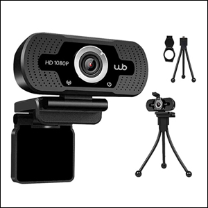 Webcam USB Full HD 1080P Microfone Embutido Amplo Ângulo 110° + Tripé WB