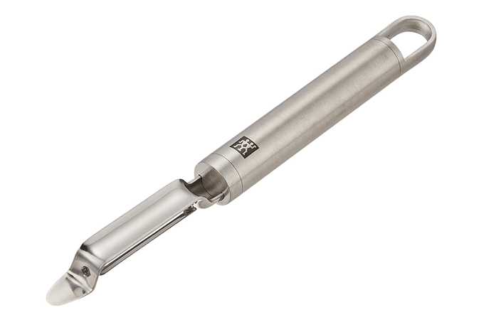 Descascador-Zwilling Imagem de um descascador em aço inoxidável da marca Zwilling.