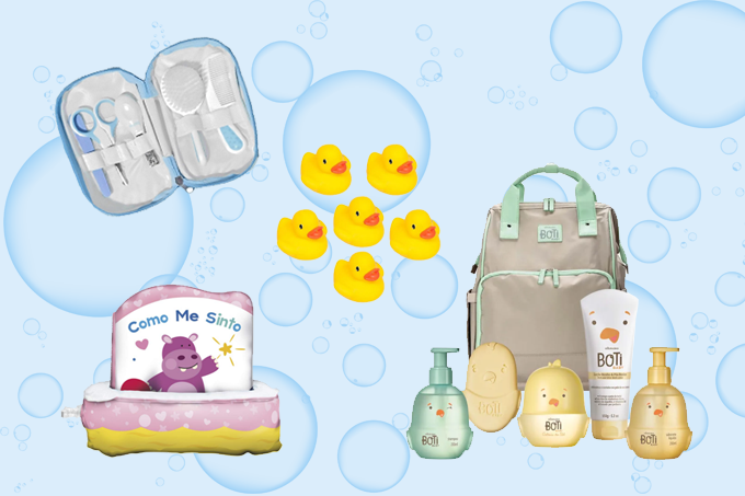 Imagens d eprodutos para o banho do bebê