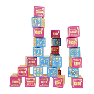 Blocos de Madeira com Letras + Braile Ulla Blocos