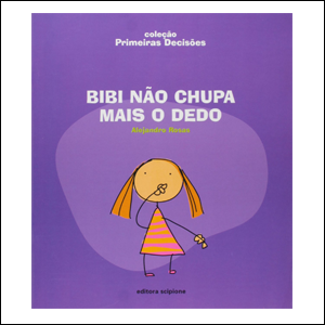 A imagem mostra a capa de um livro, de fundo roxo, com uma menina ilustrada no centro, de maria chiquinhas ruivas e um vestido rosa. No topo da capa, é possível ler o nome do livro em letras brancas.