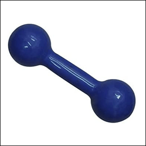 Halter-Revestido-2-Kg A imagem mostra um halter emborrachado em PVC na cor azul em um fundo branco.