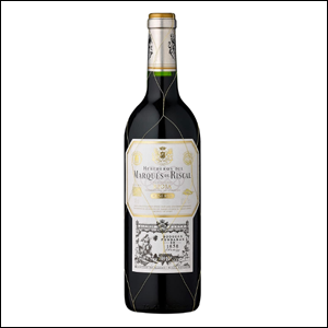 Vinho-Marques-de-Riscal-Reserva-Tempranillo-2016 A imagem mostra uma garrafa de vinho na cor preta, com lacre prateado e rótulo branco.