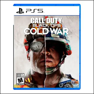 A imagem mostra a capa do jogo, com duas faces divididas ao meio, um soldado russo enquanto outra mostra um soldado americano. Na parte superior, há o nome do jogo em branco.