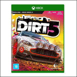 A imagem mostra a capa da embalagem do jogo, com um carro no centro e o nome do jogo na parte superior em letras prateadas e pretas.