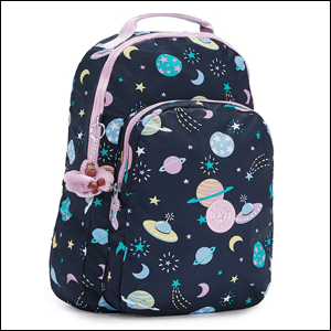 Mochila Gouldi Estampada azul escura Kipling.