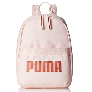 Mochila Puma Core Base na cor rosa claro.