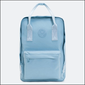 Mochila com Alça de Mão Azul quadrada, Satinato.