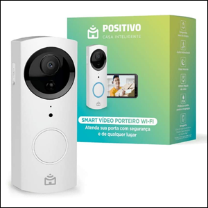 Smart Video Porteiro com câmera branco Positivo Casa Inteligente