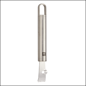 Zester-para-Limão-Zwilling-Pro Zester para limão, Zwilling Pro feito de aço inoxidável.