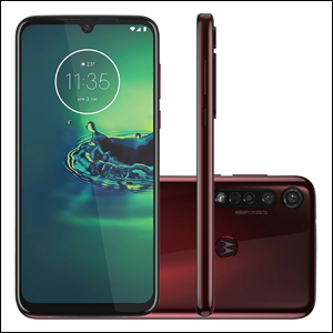 Celular Motorola Moto G8 Plus 64GB na cor Cherry.