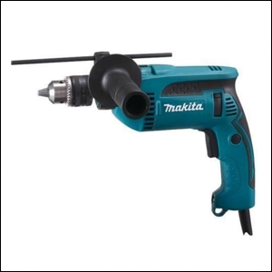 Furadeira de impacto HP1640 Makita na cor azul.