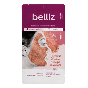 Máscara facial firmadora com cobre Belliz.