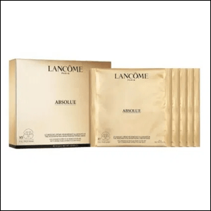 Máscara-Facial-Lancôme-Absolue-Golden-Cream-Mask-X5 Máscara Facial Lancôme Absolue Golden Cream, em embalagem dourada.