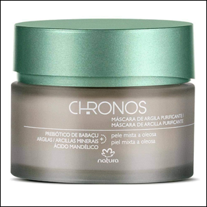 Máscara-de-Argila-Purificante-Chronos-Natura-70g Máscara de argila purificante Chronos Natura, pote de 70g.