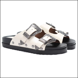 Rasteira Birken Feminina Not Me Tratorada com Fivela - Off White.