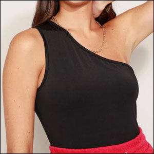 Blusa-Básica-Um-Ombro–Só-Preta-C&A Blusa Básica Um Ombro Só Preta C&A