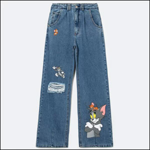 Calça-Pantalona-Jeans-Com-Estampa-Tom-Jerry-Renner Calça Pantalona Jeans Com Estampa Tom & Jerry Renner