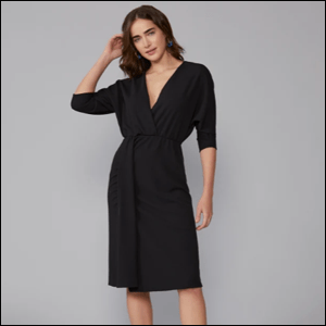 Vestido-Midi-Transpassado-com-Nó-Amaro Vestido Midi Transpassado com Nó Amaro