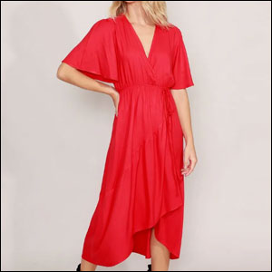 Vestido-Transpassado-Midi-Vermelho-C&A Vestido Transpassado Midi Vermelho C&A