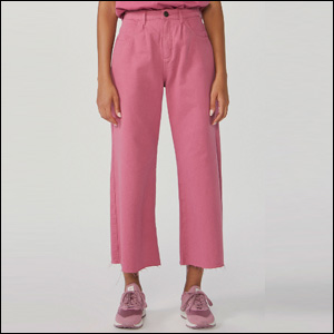 Calça-Feminina-Wide-Leg-Em-Sarja-De-Algodão Calça Feminina Wide Leg Em Sarja De Algodão