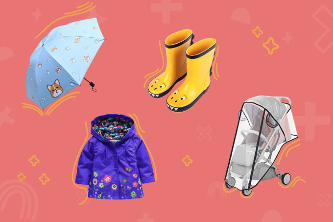 Roupas e acessórios divertidos para proteger as crianças da chuva