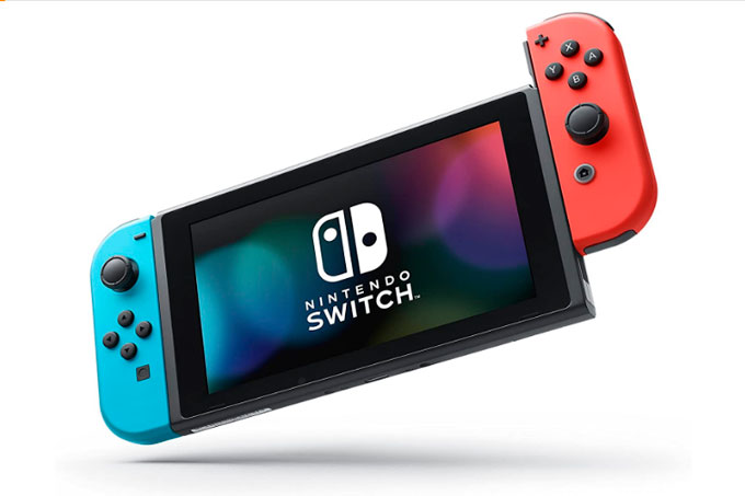 Nintendo Switch em foto publicitária