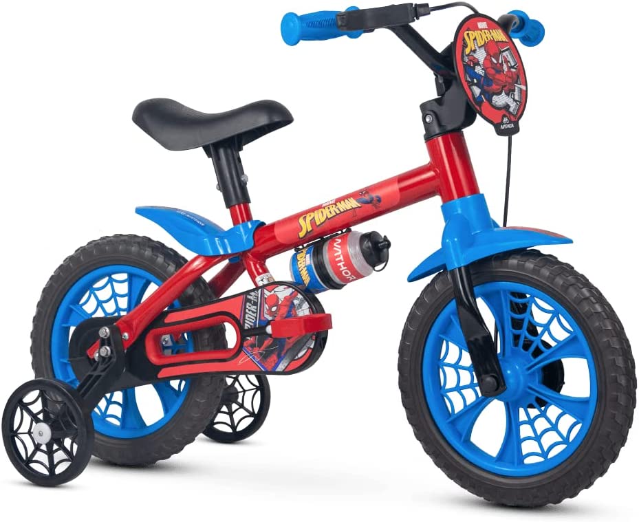 2-Bicicleta Infantil Aro 12 Spider Man, Nathor, Multicor, Único